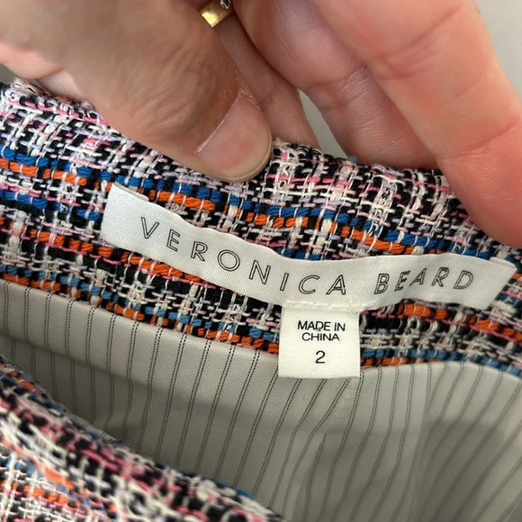 Veron­i­ca Beard Jo­da Mul­ti­col­ored Tweed Skirt Pink - Picture 7 of 13